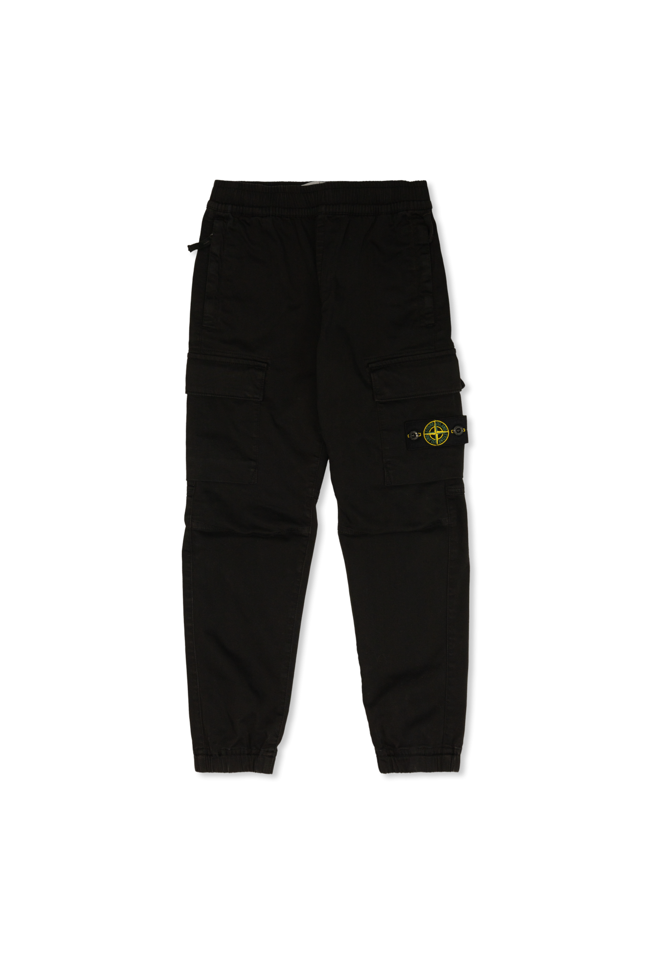 Czarny Spodnie z logo Stone Island Junior - Vitkac Polska